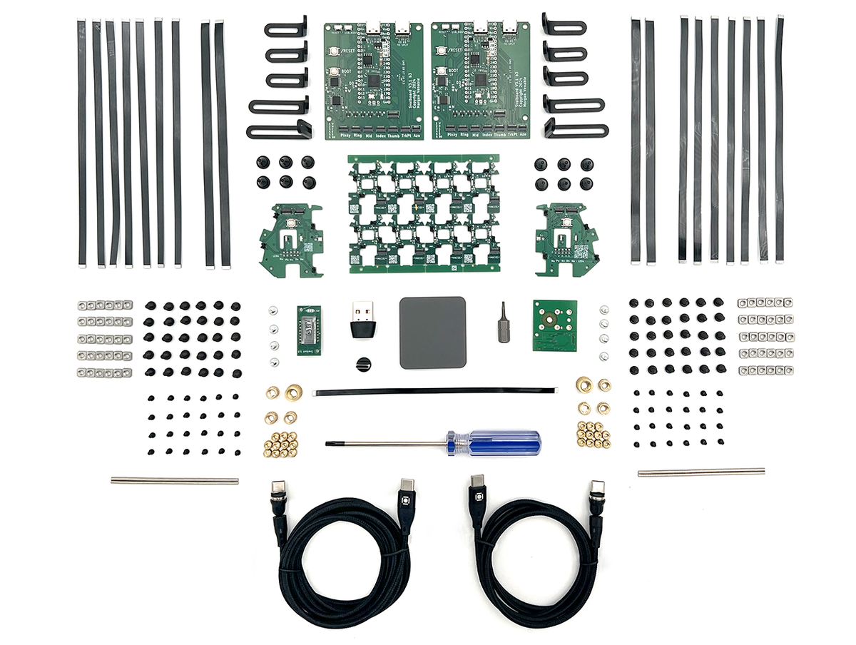 The Svalboard self-print kit parts